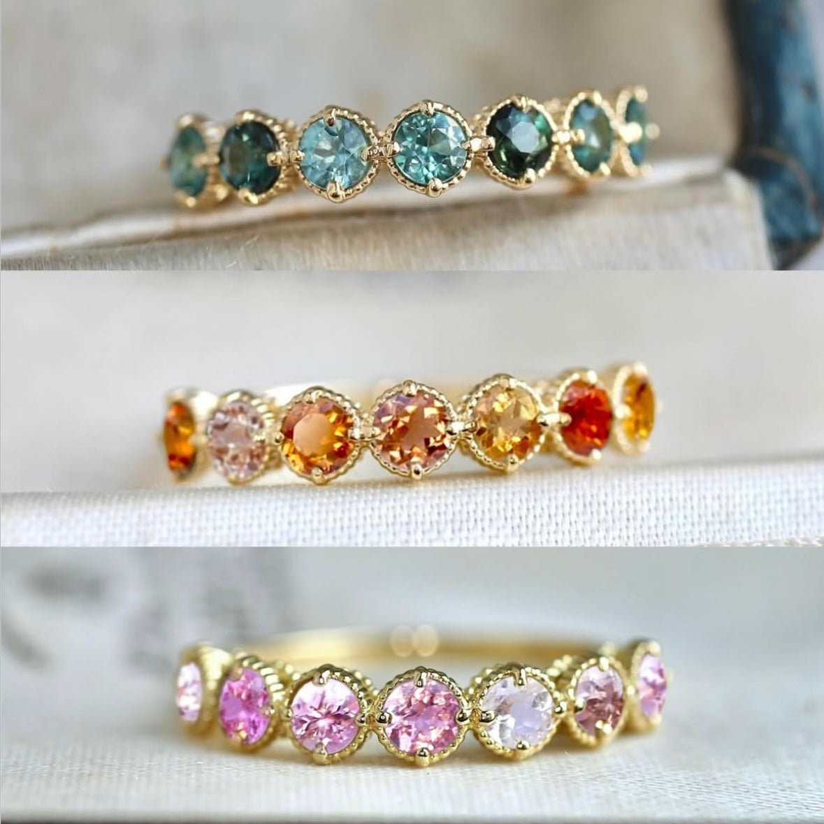 ピンクトルマリン ラウンドカット 3mm×7pcs セット【MJ3028】