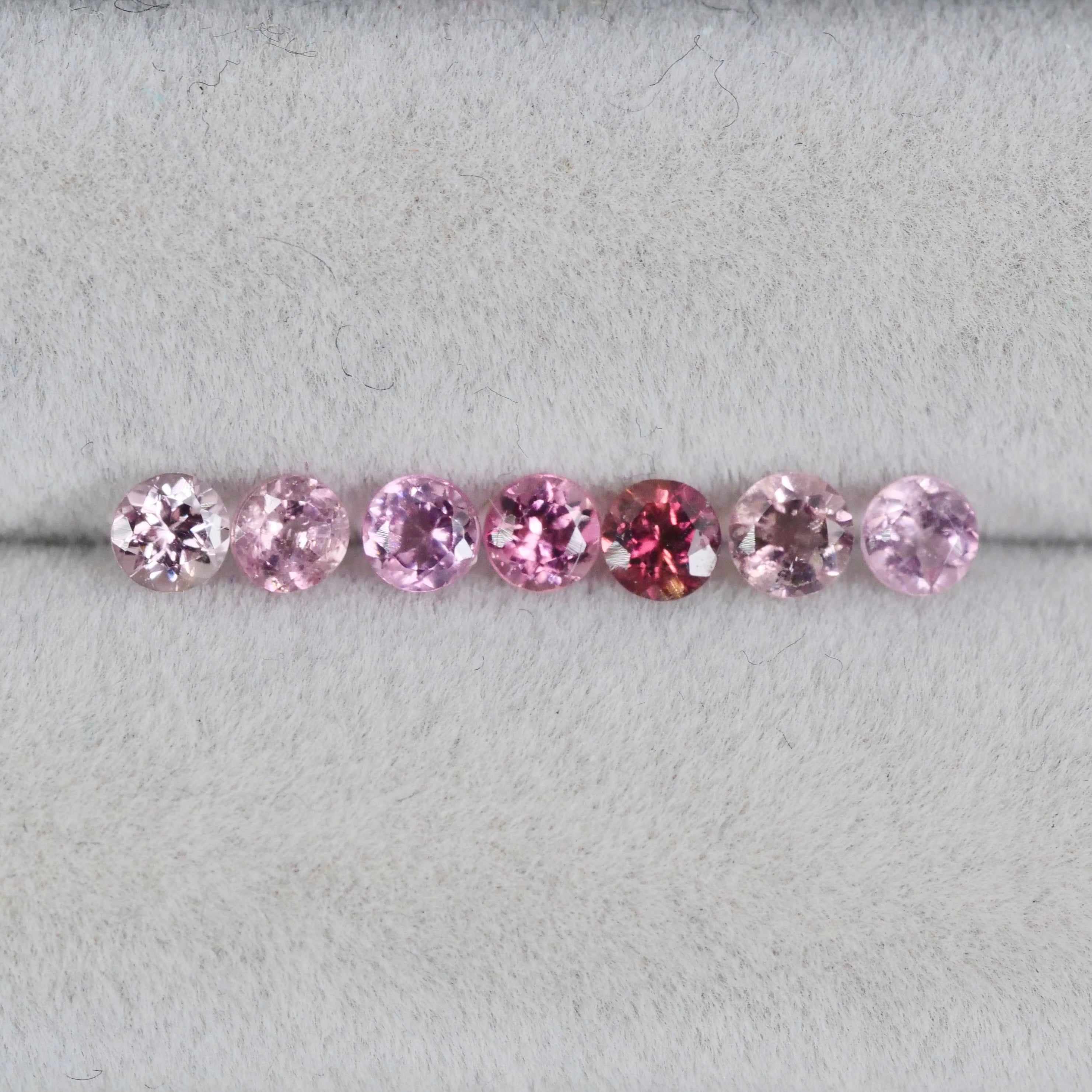 ピンクトルマリン ラウンドカット 3mm×7pcs セット【MJ3030】 – Mei