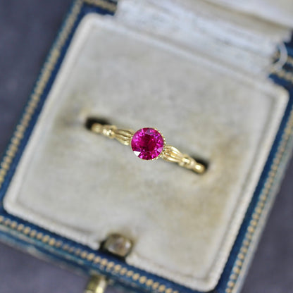 ルビー 0.41ct ラウンドカット  4.2mm×4.2mm×2.1mm【MJ2729】