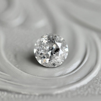 ソルトアンドペッパーダイヤモンド 0.43ct 4.6mm 【MJ2441】