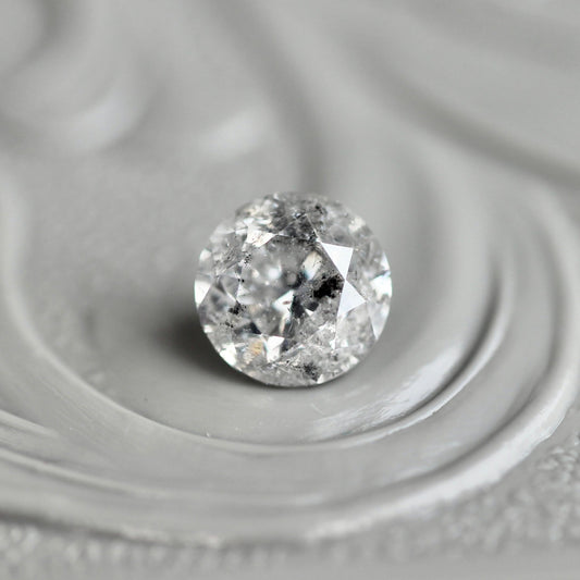 ソルトアンドペッパーダイヤモンド 0.43ct 4.6mm 【MJ2441】