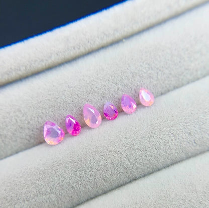 ペアシェイプカット シルキーパープルピンク バイカラーサファイア　0.19ct  3.5mm×2.5mm×1.8mm 【MJ2521】