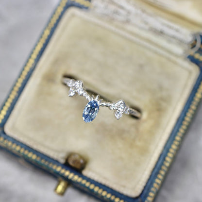 モンタナサファイア 0.27ct オーバルカット  4.9mm×2.9mm×2.2mm【MJ2734】