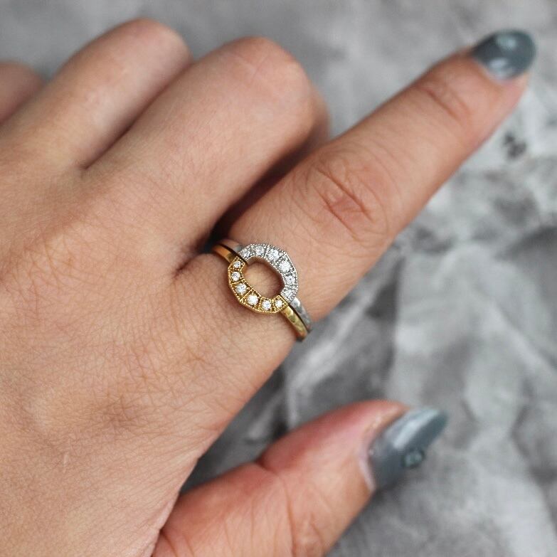 トラペゾイドリング ダイヤモンド 0.07ct VSクラス 【MJ2500】