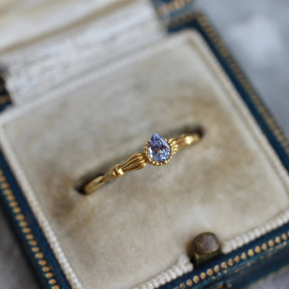 バイカラーサファイア 0.2ct  4×3mm ペアシェイプカット 【MJ2459】