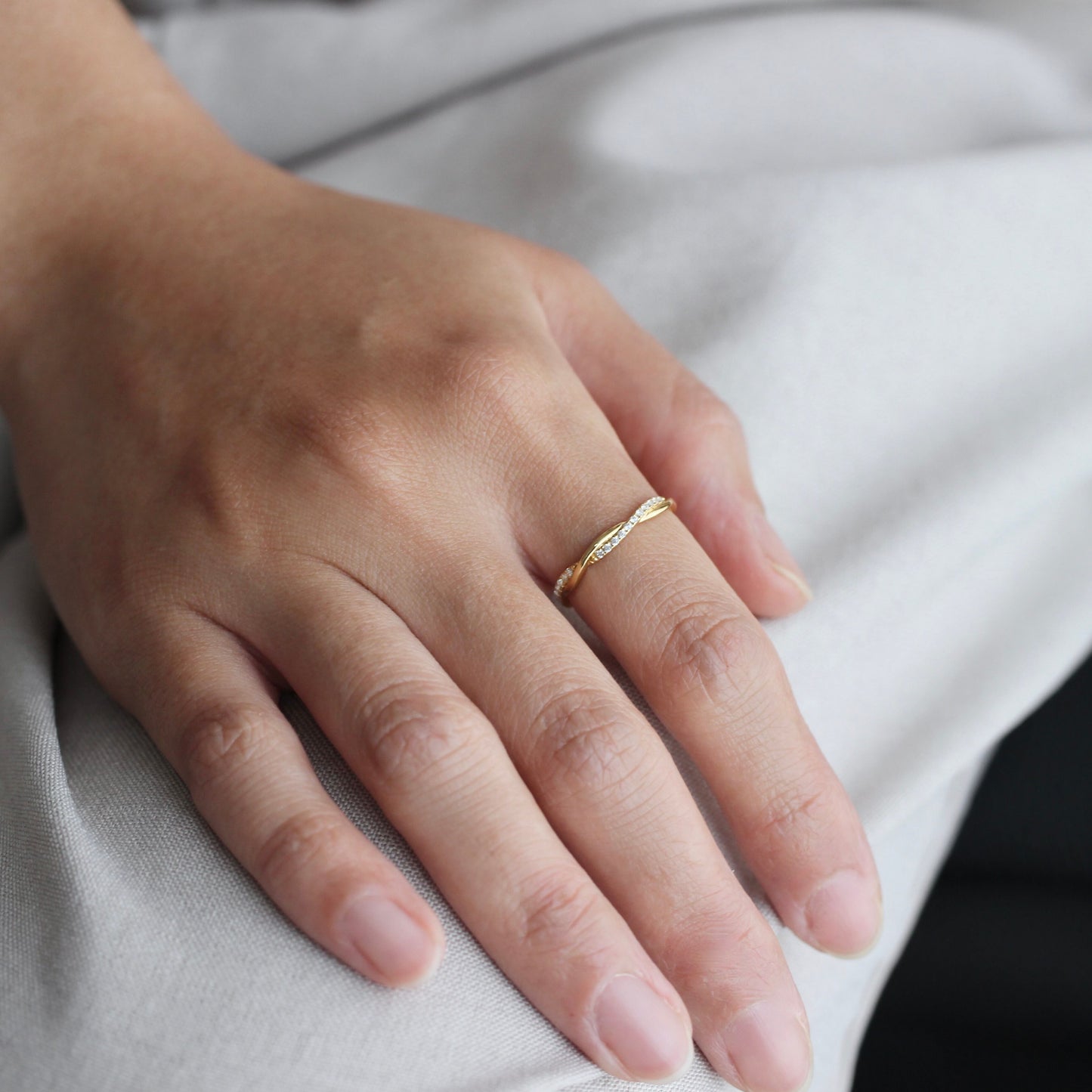 Nocturne - Aurora | ハーフエタニティ ダイヤモンド 0.12ct VSクラス K10 K18 Pt900【MJ2928】