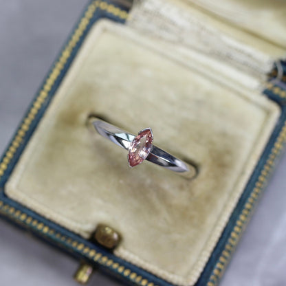 パパラチアサファイア 0.25ct マーキスカット 5.9mm×3.0mm×1.7mm ソーティング付き【MJ2744】