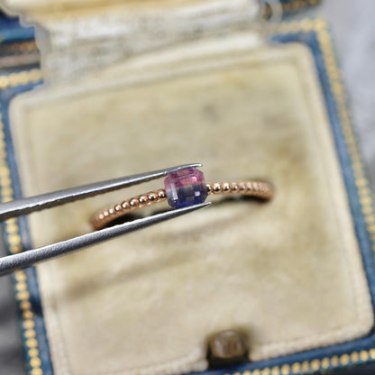 エメラルドカット バイカラートルマリン 0.42ct 3.7mm×3.4mm-3.0mm 【MJ2515】