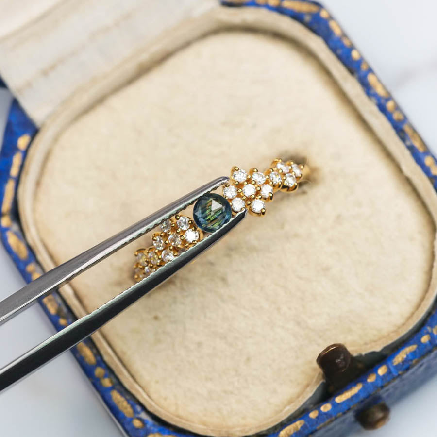 バイカラーサファイア 0.24ct ローズカット 3.6mm×3.6m×1.8mm【MJ2870】