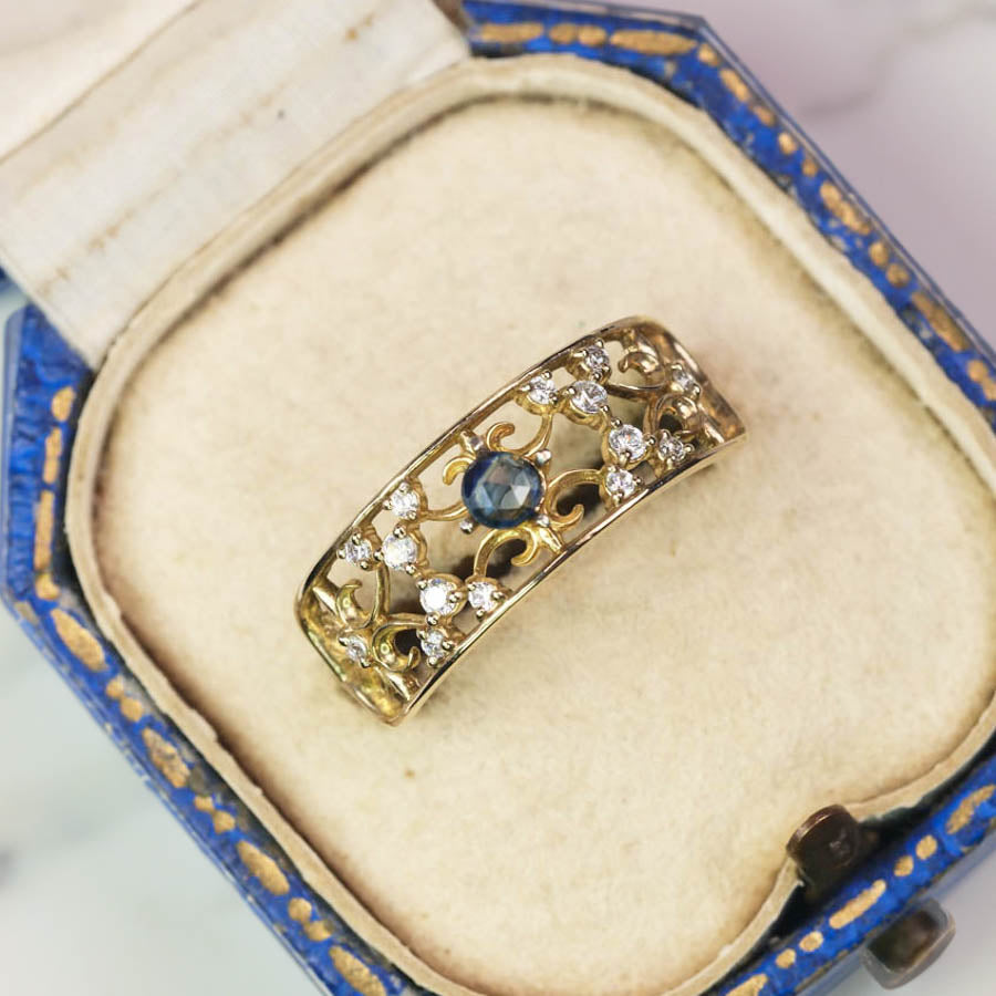 バイカラーサファイア 0.18ct ローズカット 3.3mm×3.3mm×1.6mm【MJ2872】