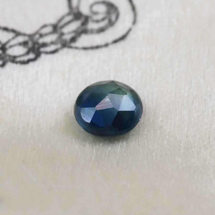 バイカラーサファイア 0.22ct ローズカット 3.7mm×3.7mm×1.7mm【MJ2874】