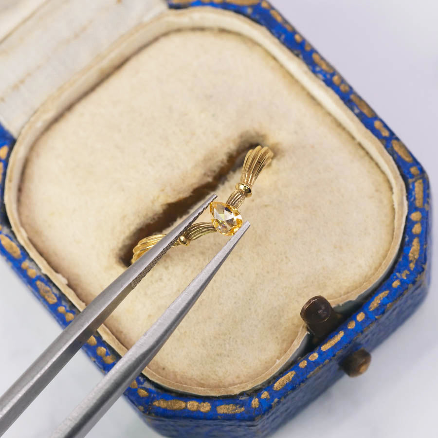 ナチュラルダイヤモンド 0.11ct ペアシェイプローズカット 4.0mm×2.9mm×1.3mm【MJ3070】