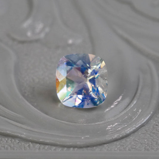 アンデシンラブラドライト 0.53ct クッションミックスカット 5.1mm×5.0mm×3.6mm レインボームーンストーン【MJ2868】