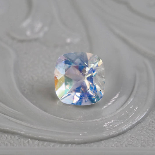 アンデシンラブラドライト 0.53ct クッションミックスカット 5.1mm×5.0mm×3.6mm レインボームーンストーン【MJ2868】