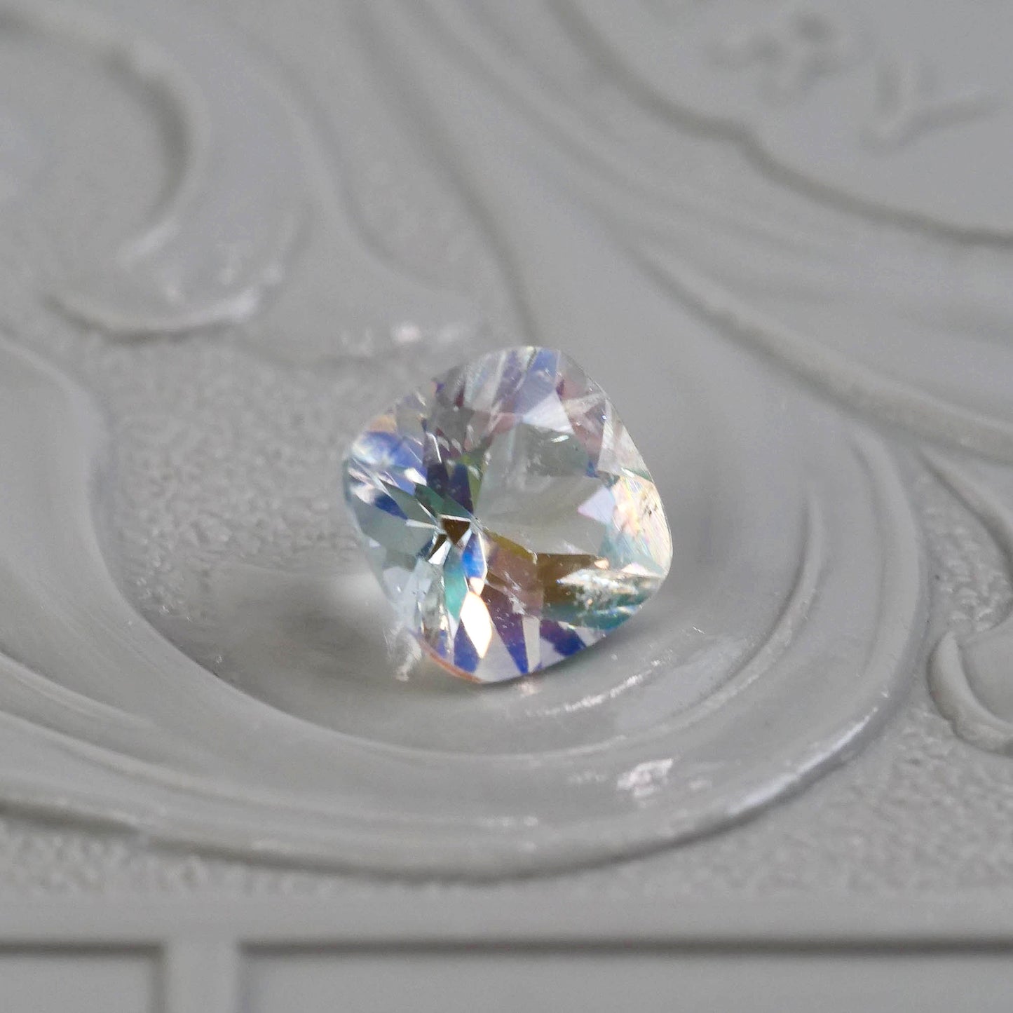 アンデシンラブラドライト 0.53ct クッションミックスカット 5.1mm×5.0mm×3.6mm レインボームーンストーン【MJ2868】