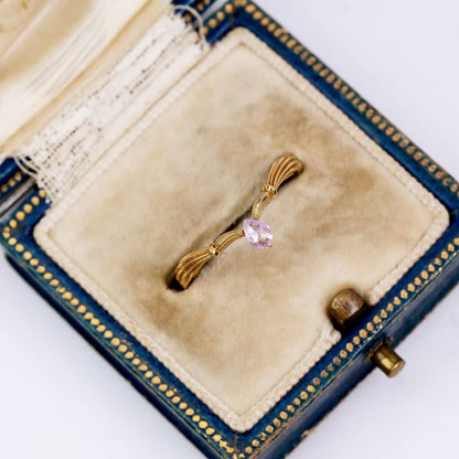 パープリッシュピンクダイヤモンド 0.076ct ペアシェイプカット 3.8mm×2.6mm×0.9mm ソーティング付き【MJ3035】