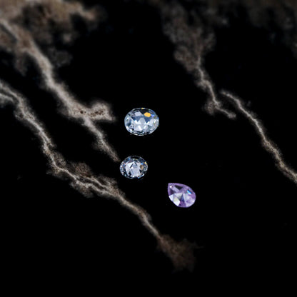 パープリッシュピンクダイヤモンド 0.076ct ペアシェイプカット 3.8mm×2.6mm×0.9mm ソーティング付き【MJ3035】