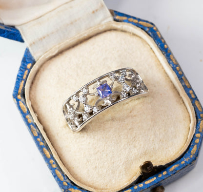 バイカラーサファイア 0.15ct スクエアカット 2.8mm×2.8mm×1.7mm【MJ2992】