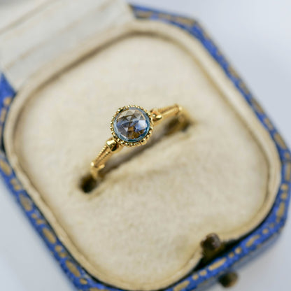 モンタナサファイア 0.57ct ローズカット 5.3mm×5.3mm×2.1mm【MJ3117】