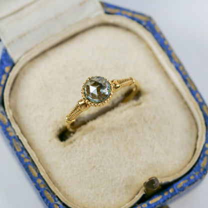 モンタナサファイア 0.58ct ローズカット 5.2mm×5.2mm×2.1mm【MJ3119】