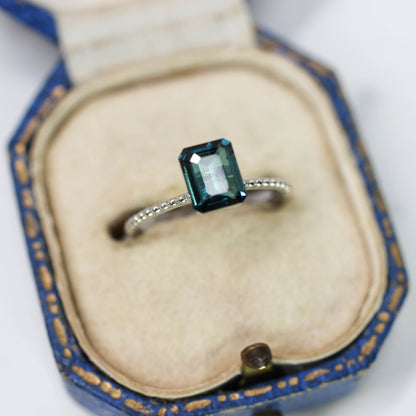 インディゴトルマリン 1.04ct エメラルドカット 6.7mm×5.5mm×3.0mm【MJ3129】
