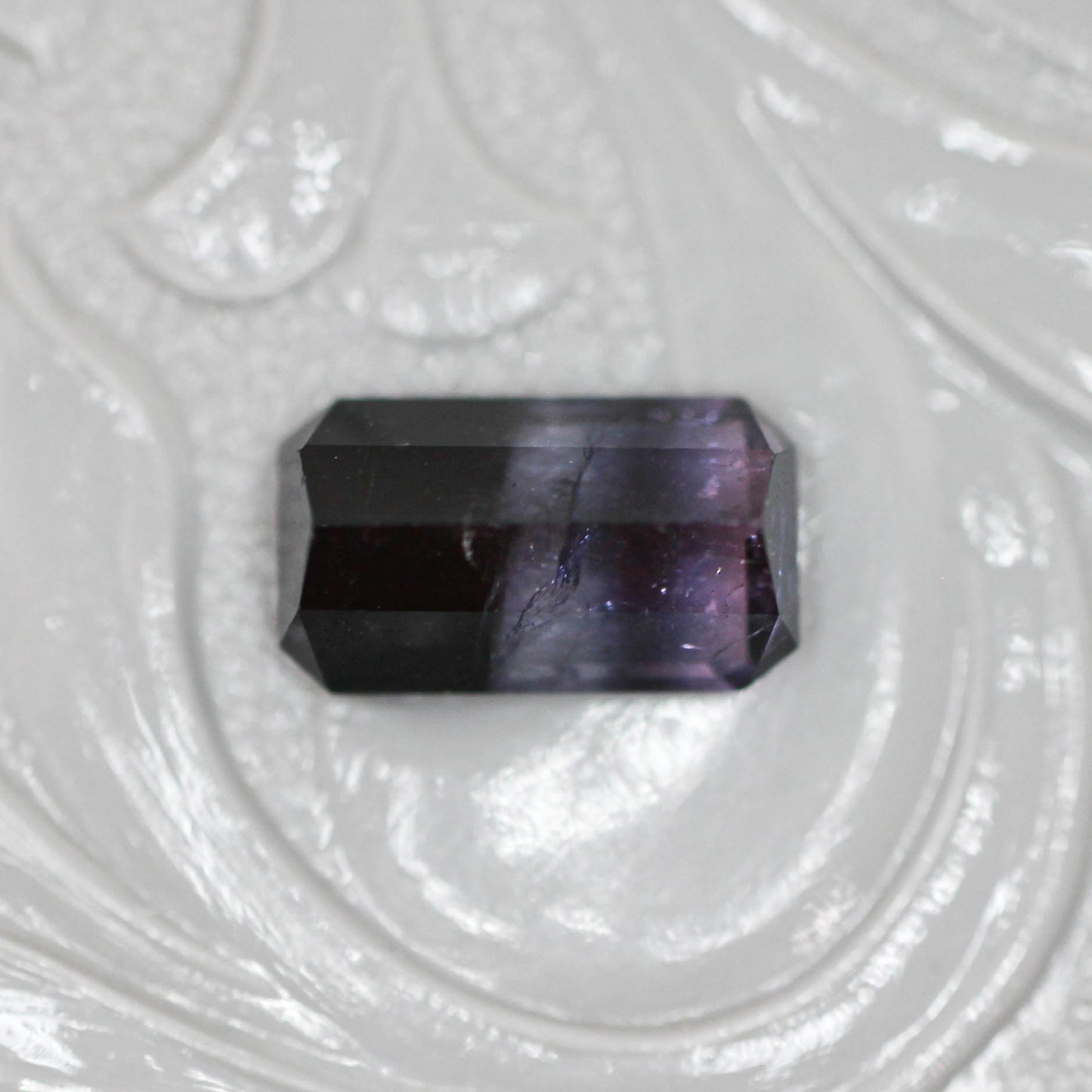 バイカラートルマリン 1.17ct エメラルドカット 7.7mm×4.5mm×3.6mm【MJ3146】