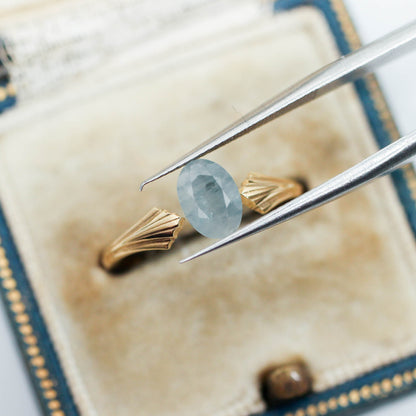 シルキーサファイア 1.06ct オーバルカット 7.1mm×5.0mm×3.4mm【MJ3150】