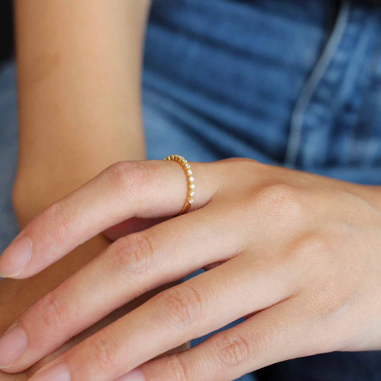 Nocturne - Celeste | ハーフエタニティ ダイヤモンド 0.18ct VSクラス K10 K18 Pt900【MJ2924】