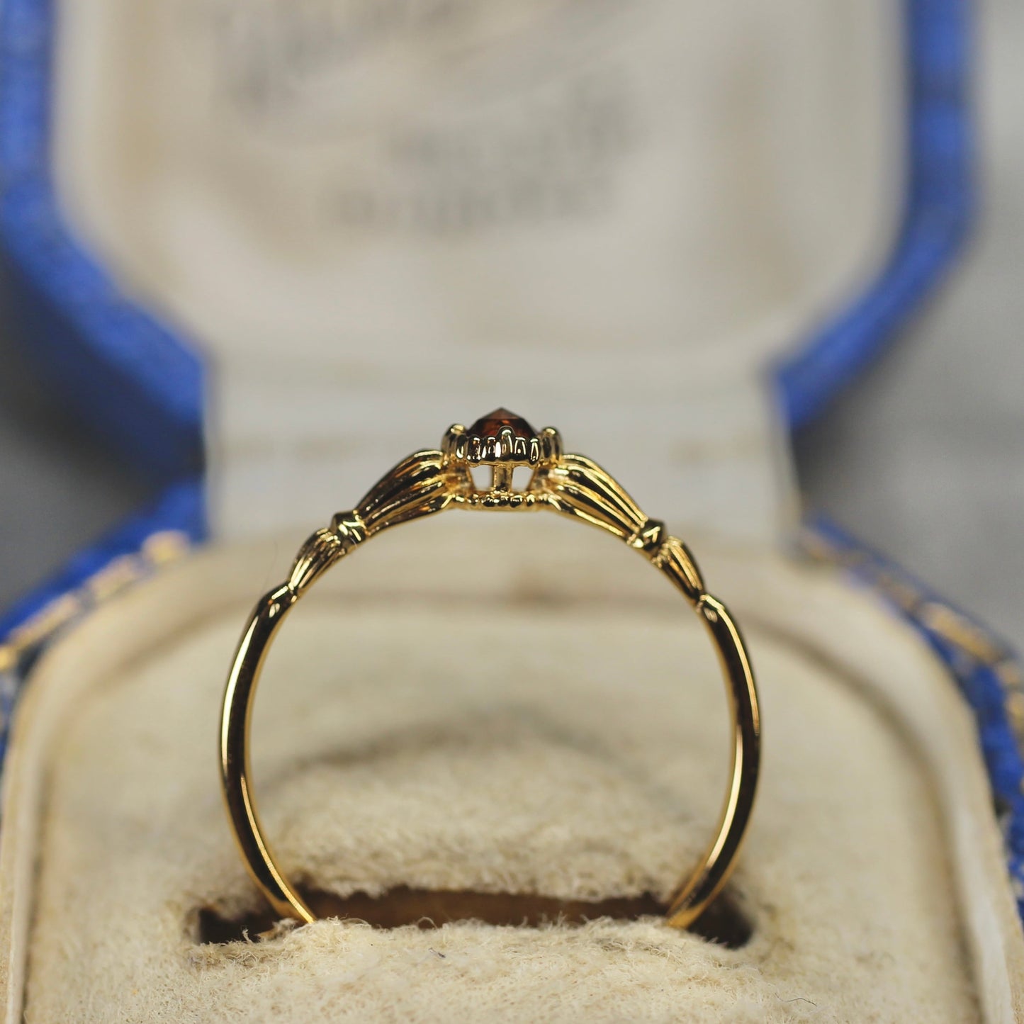 ローズカットブラウンダイヤモンド0.1ct K10YG ミルフレーム×アンティークアーム