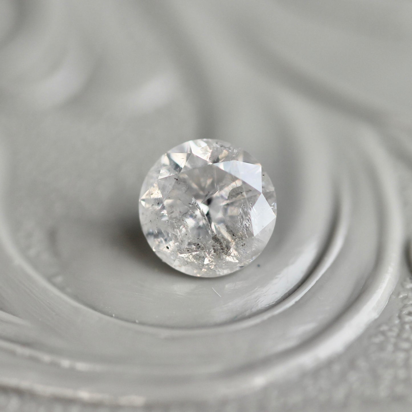 ソルトアンドペッパーダイヤモンド 0.41ct 4.6mm 【MJ2446】