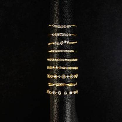 Nocturne - Nuit | ハーフエタニティ ダイヤモンド 0.10ct VSクラス K10 K18 Pt900【MJ2926】