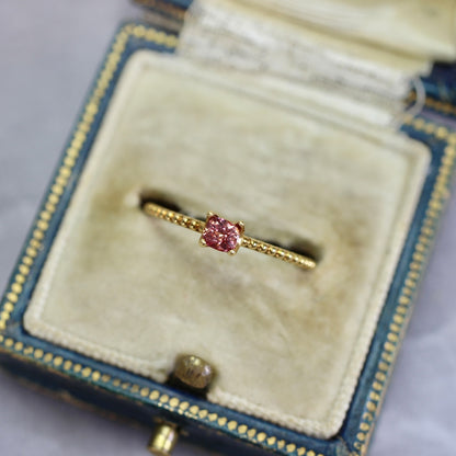 パパラチアサファイア 0.20ct クッションカット 3.5mm×3.0mm×2.2mm ソーティング付き【MJ2745】