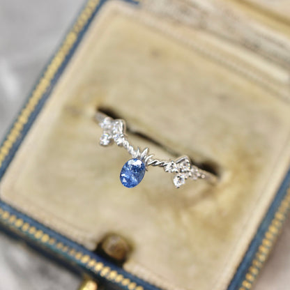 モンタナサファイア 0.22ct オーバルカット 3.6mm×2.6mm×1.9mm  【MJ2634】