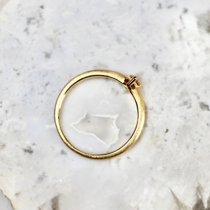 オレンジブラウンダイヤモンド 0.185ct K10YG ペアシェイプローズカット 爪留め(プレーン)×プレーンアーム(マット)【MJ2835】