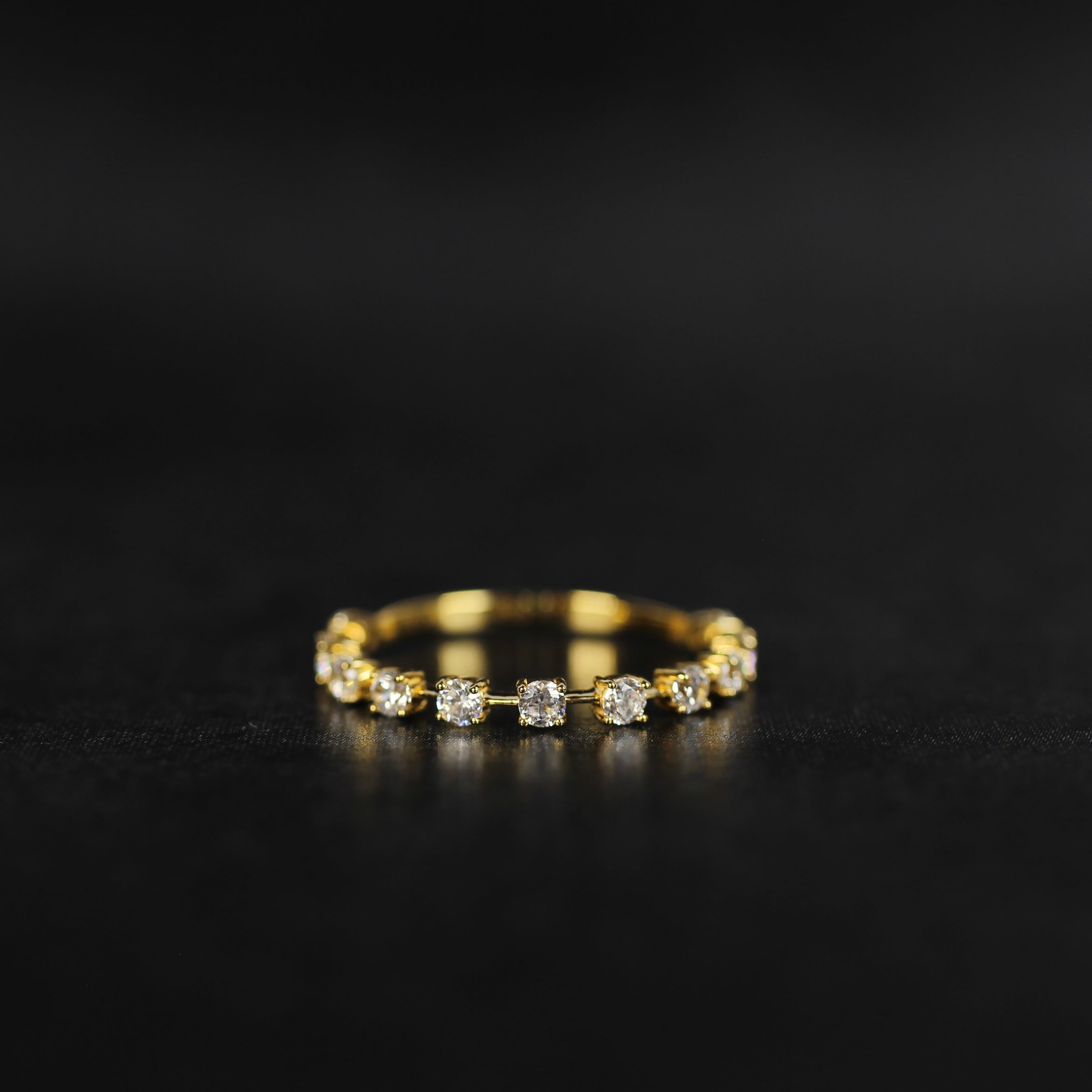 K18 YG ダイヤモンド 0.40ct ハーフ エタニティデザイン リング 指輪