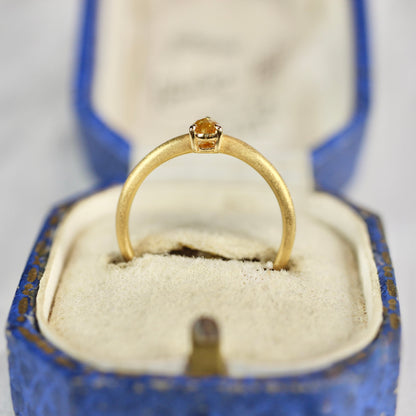 オレンジブラウンダイヤモンド 0.185ct K10YG ペアシェイプローズカット 爪留め(プレーン)×プレーンアーム(マット)【MJ2835】