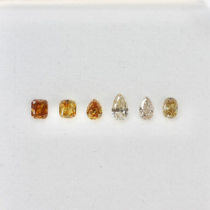 ブラウンダイヤモンド 0.115ct クッションカット 3.1mm×2.2mm×1.6mm【MJ2624】
