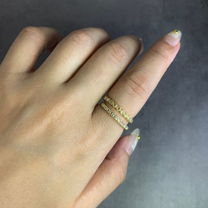 【数量・期間限定 特別価格】 18金 プラチナ ローズカットダイヤモンド ハーフエタニティリング 0.16ct K18YG K18PG Pt900 爪留め【MJ2962】