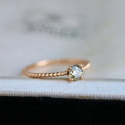 ブラウンダイヤモンド0.3ct 4本爪×ドットアーム K18PG リング 【MJ2403】