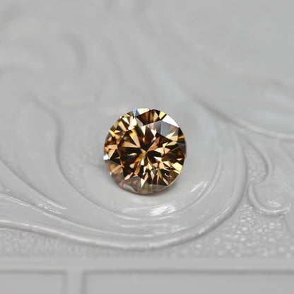 コニャックブラウンダイヤモンド 0.917ct VS-2 Very Good ラウンドブリリアントカット【MJ2677】