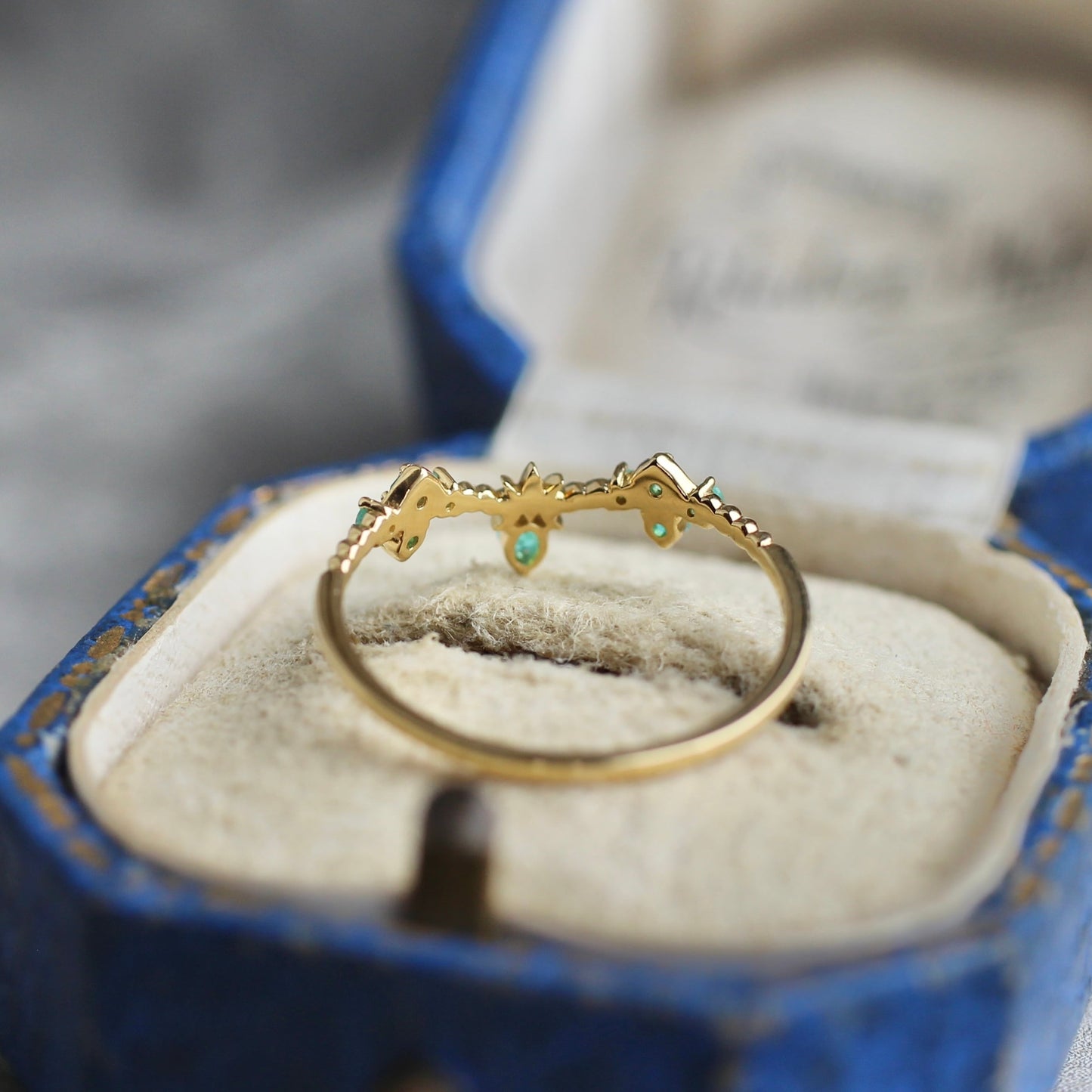 パライバトルマリン0.04ct/0.10ct K18YG レスピレーションリング 【MJ2457】