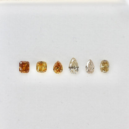 シャンパンブラウンダイヤモンド 0.125ct ペアシェイプカット 4.4mm×2.8mm×1.8mm【MJ2627】