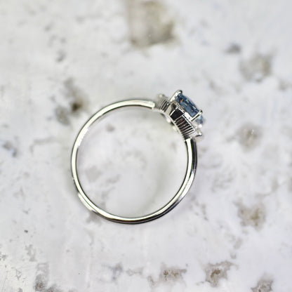 バイカラータンザナイト 1.22ct ダイヤモンド0.02ct Pt900 プラチナ トゥルース×グルーヴアーム