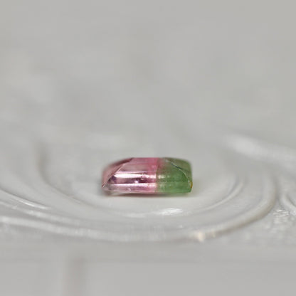 スクエアカット バイカラートルマリン 0.26ct  4.8mm×2.5mm×1.5mm【MJ2573】
