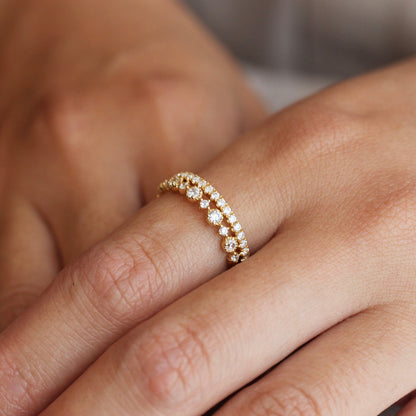 Nocturne - Ray | ハーフエタニティ ダイヤモンド 0.25ct VSクラス K10 K18 Pt900【MJ2925】