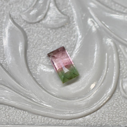 スクエアカット バイカラートルマリン 0.26ct  4.8mm×2.5mm×1.5mm【MJ2573】