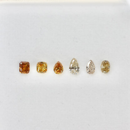 シャンパンブラウンダイヤモンド 0.09ct ペアシェイプカット  3.8mm×2.4mm×1.4mm【MJ2628】