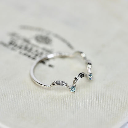 アイスブルーダイヤモンド 計0.06ct ラウンドブリリアントカット Pt900 3本爪×クラウンアーム【MJ2844】