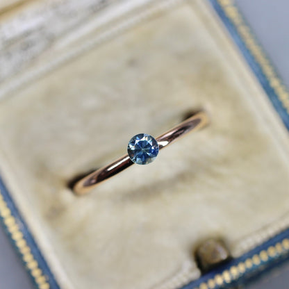 モンタナサファイア 0.25ct ラウンドカット 3.8mm×3.8mm×2.5mm アメリカ・モンタナ州産 勿忘草【MJ2599】