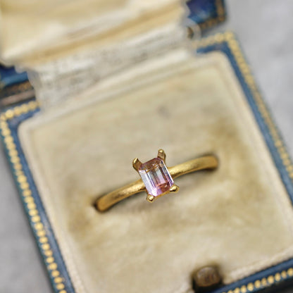 エメラルドカット パーティカラードトルマリン 0.40ct 4.4mm×3.4mm-1.9mm 【MJ2514】